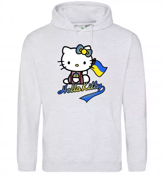 Чоловіча толстовка (худі) Hello kitty українка Сірий меланж фото