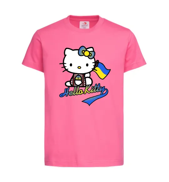 Дитяча футболка Hello kitty українка Яскраво-рожевий фото