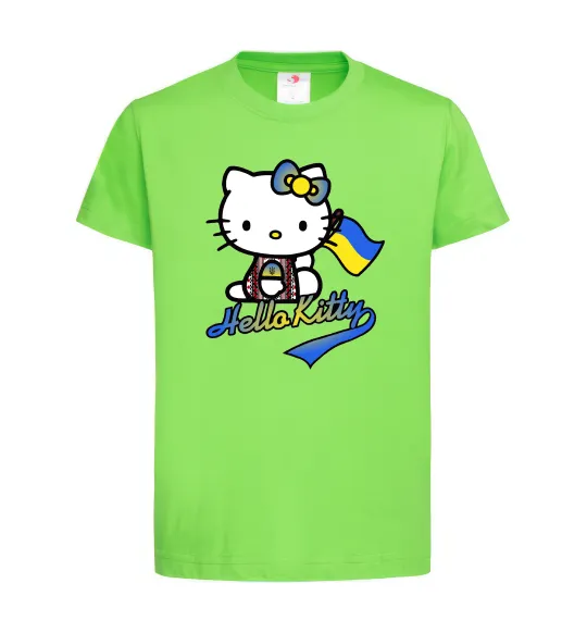 Дитяча футболка Hello kitty українка Лаймовий фото