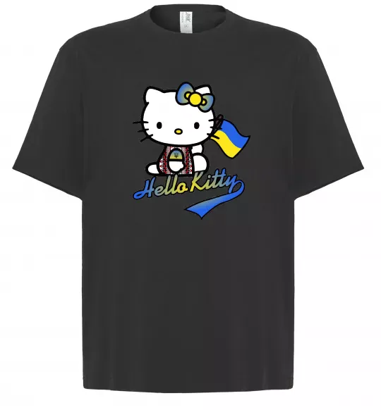 Футболка Оверсайз Hello kitty українка Чорний фото
