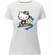Жіноча преміум футболка Hello kitty українка Білий фото