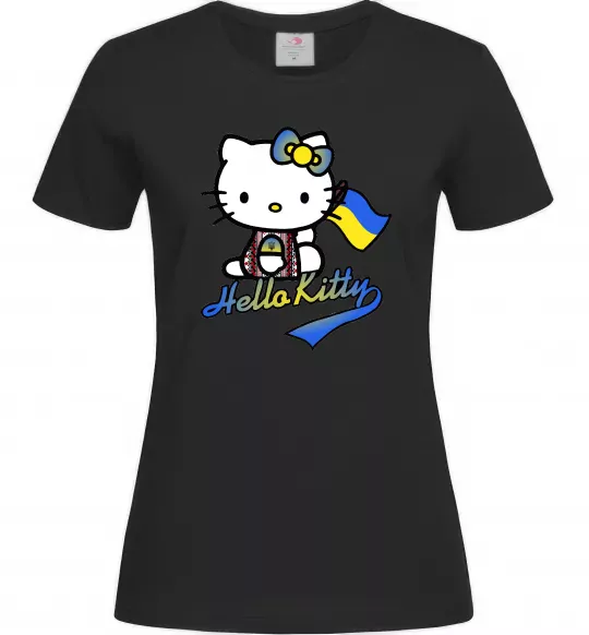 Женская футболка Hello kitty українка Черный фото