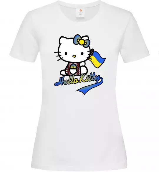 Женская футболка Hello kitty українка Белый фото