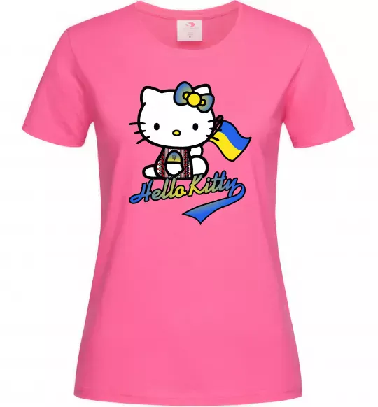 Женская футболка Hello kitty українка Ярко-розовый фото