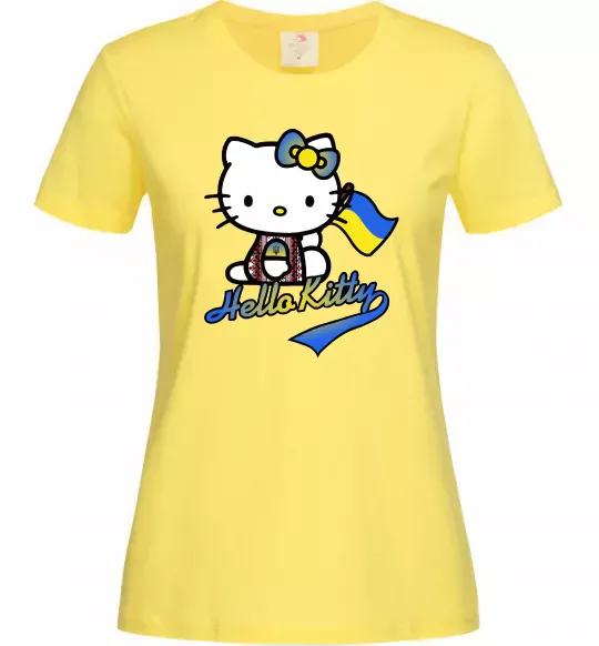 Женская футболка Hello kitty українка Лимонный фото