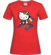 Женская футболка Hello kitty українка Красный фото