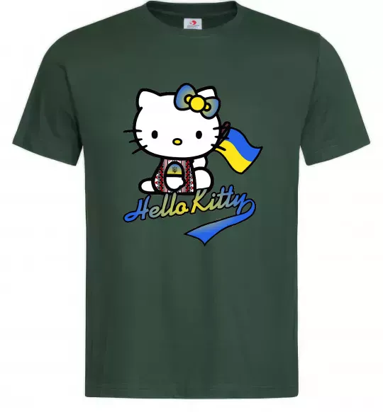 Чоловіча футболка Hello kitty українка Темно-зелений фото