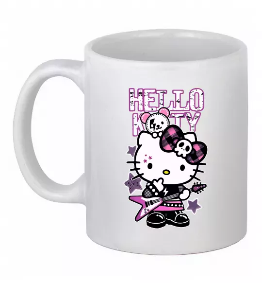 Чашка керамическая Rock kitty Белый фото