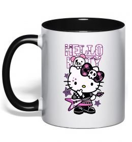 Чашка з кольоровою ручкою Rock kitty