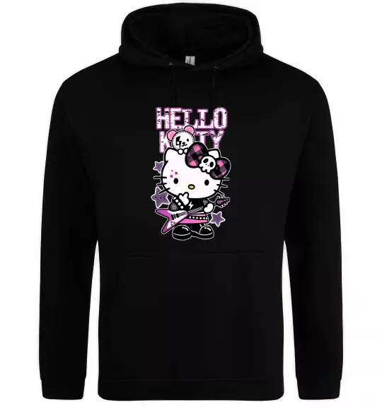 Чоловіча толстовка (худі) Rock kitty Чорний фото