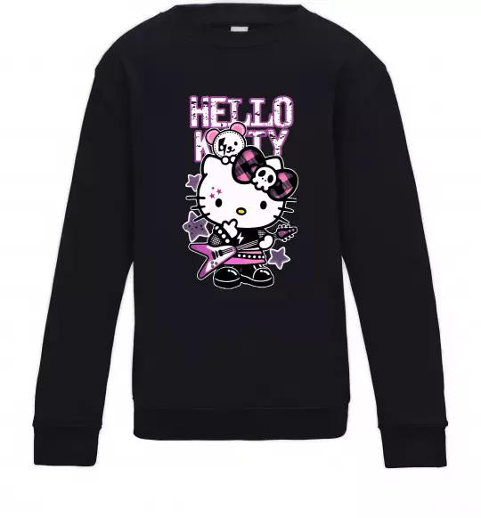 Детский Свитшот Rock kitty Черный фото