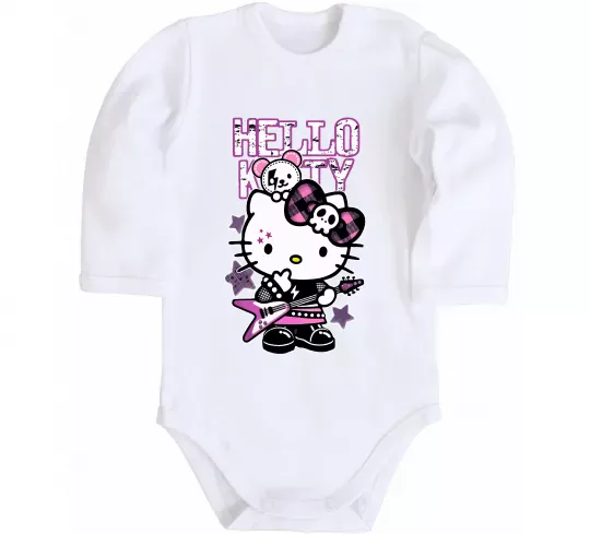 Дитячий бодік Rock kitty Білий фото