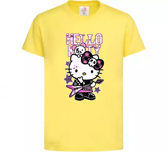 Детская футболка Rock kitty Лимонный фото