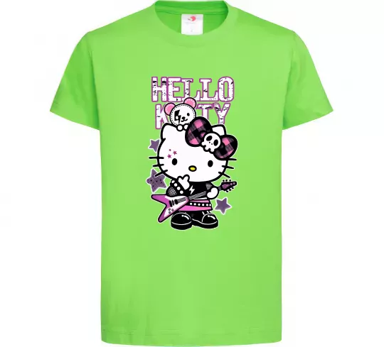Детская футболка Rock kitty Лаймовый фото