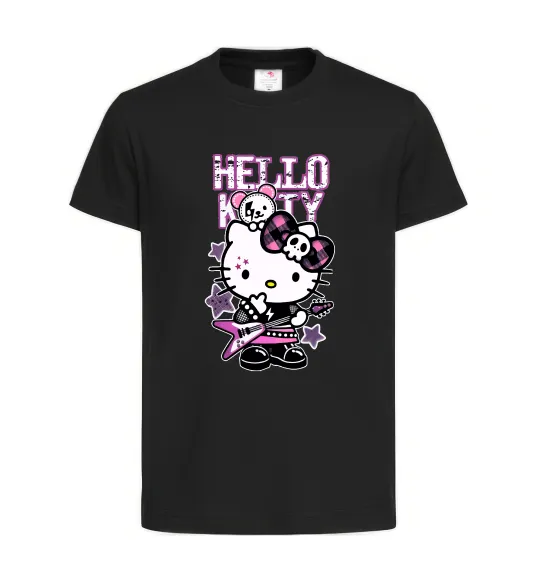 Детская футболка Rock kitty Черный фото
