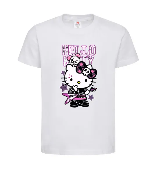 Детская футболка Rock kitty Белый фото