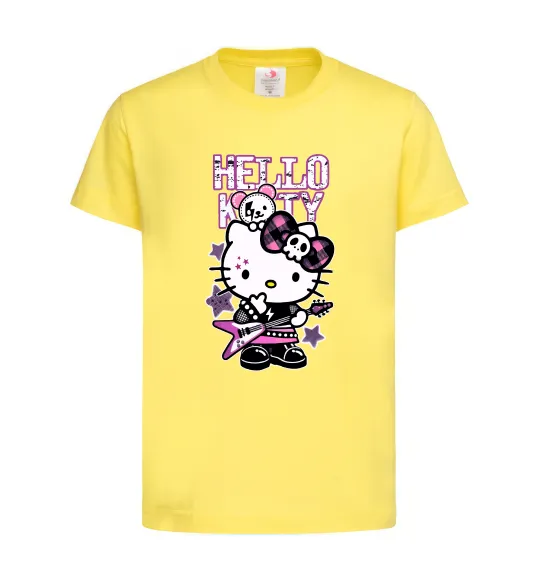 Детская футболка Rock kitty Лимонный фото