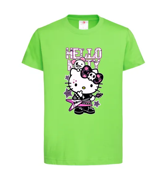 Детская футболка Rock kitty Лаймовый фото