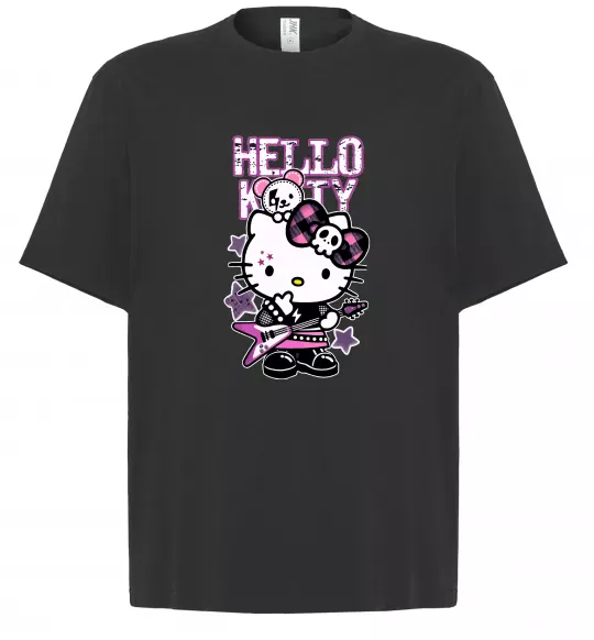Футболка Оверсайз Rock kitty Чорний фото