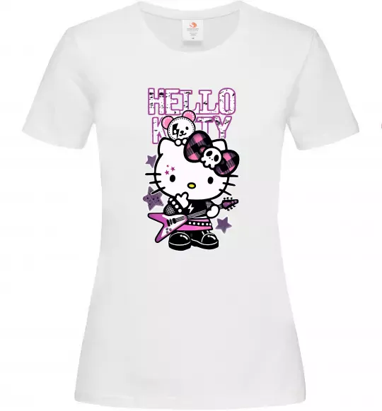Жіноча футболка Rock kitty Білий фото
