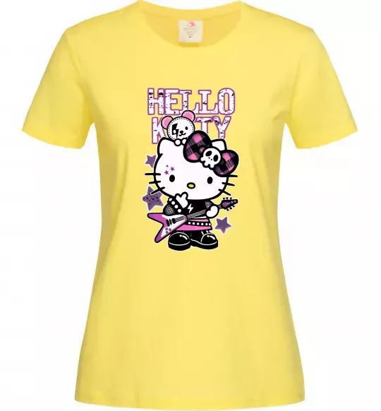 Жіноча футболка Rock kitty Лимонний фото
