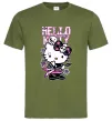 Чоловіча футболка Rock kitty Оливковий фото
