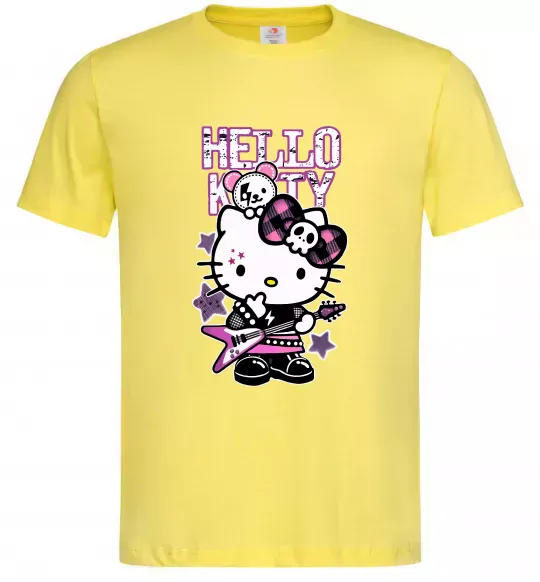 Чоловіча футболка Rock kitty Лимонний фото