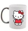 Чашка с цветной ручкой Hello kitty в повний зріст Серебро фото