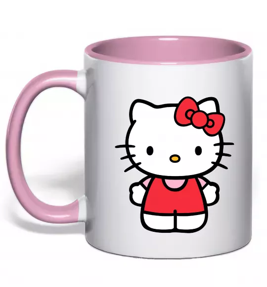 Чашка с цветной ручкой Hello kitty в повний зріст Нежно розовый фото