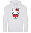 Женская толстовка (худи) Hello kitty в повний зріст Серый меланж фото