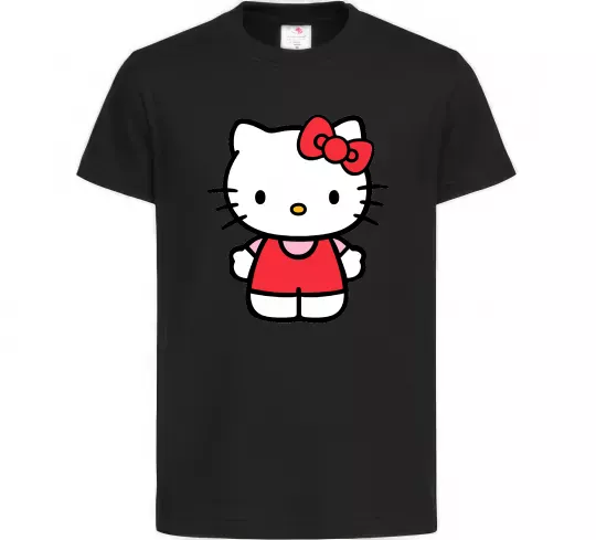 Детская футболка Hello kitty в повний зріст Черный фото
