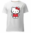 Чоловіча преміум футболка Hello kitty в повний зріст Білий фото
