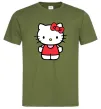 Чоловіча футболка Hello kitty в повний зріст Оливковий фото