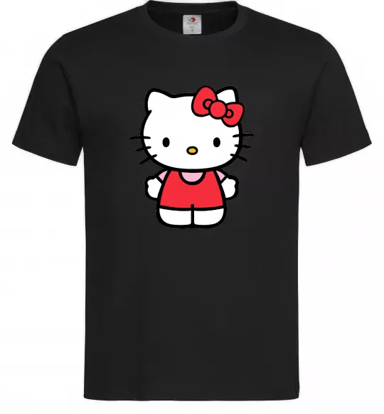 Чоловіча футболка Hello kitty в повний зріст Чорний фото