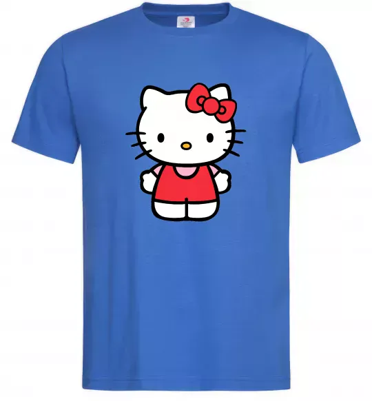 Чоловіча футболка Hello kitty в повний зріст Яскраво-синій фото