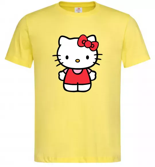 Чоловіча футболка Hello kitty в повний зріст Лимонний фото