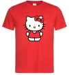 Чоловіча футболка Hello kitty в повний зріст Червоний фото