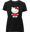 Жіноча преміум футболка Hello kitty в повний зріст Чорний фото