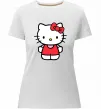 Жіноча преміум футболка Hello kitty в повний зріст Білий фото