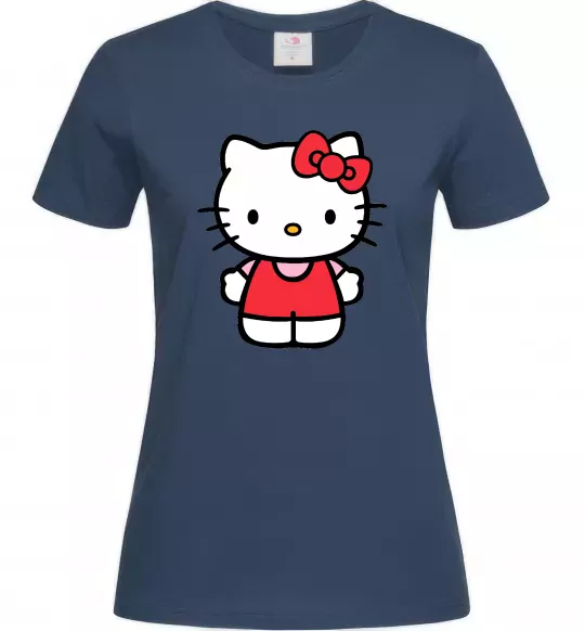 Женская футболка Hello kitty в повний зріст Темно-синий фото