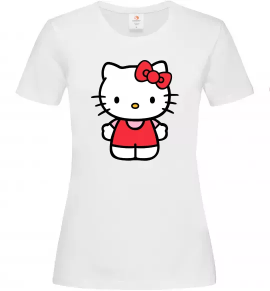 Женская футболка Hello kitty в повний зріст Белый фото