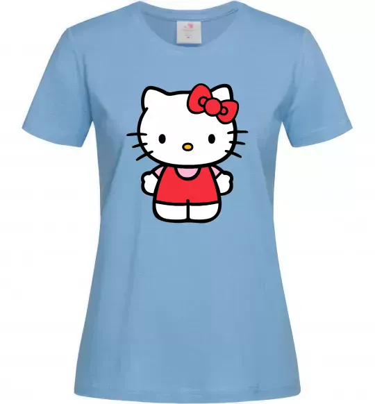 Женская футболка Hello kitty в повний зріст Голубой фото