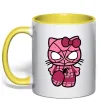 Чашка с цветной ручкой Hello kitty spider Солнечно желтый фото