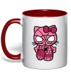 Чашка с цветной ручкой Hello kitty spider Красный фото