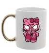 Чашка с цветной ручкой Hello kitty spider Золото фото