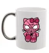 Чашка с цветной ручкой Hello kitty spider Серебро фото