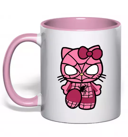 Чашка с цветной ручкой Hello kitty spider Нежно розовый фото