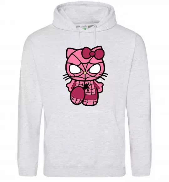 Жіноча толстовка (худі) Hello kitty spider Сірий меланж фото