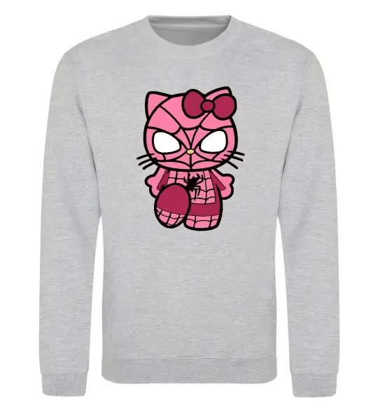 Свитшот Hello kitty spider Серый меланж фото