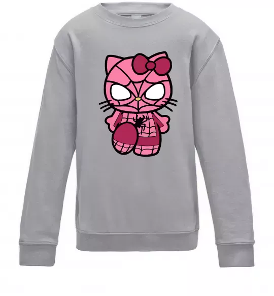 Детский Свитшот Hello kitty spider Серый меланж фото